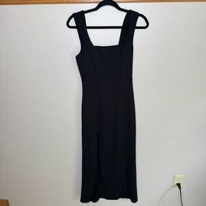 Show me your mumu black square neck midi dress